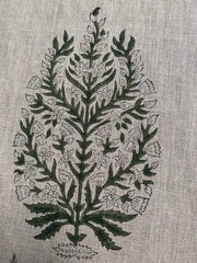 Flower Heavy linen fabric designer Indian hand block print heavy fabric pillowcases thick linen upholstery block printing art table - Rohiyaan